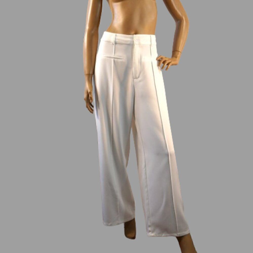 Cider Pants Womens Sz XL White Wide Leg Straight Stretch Dress Pants - Picture 8 of 11
